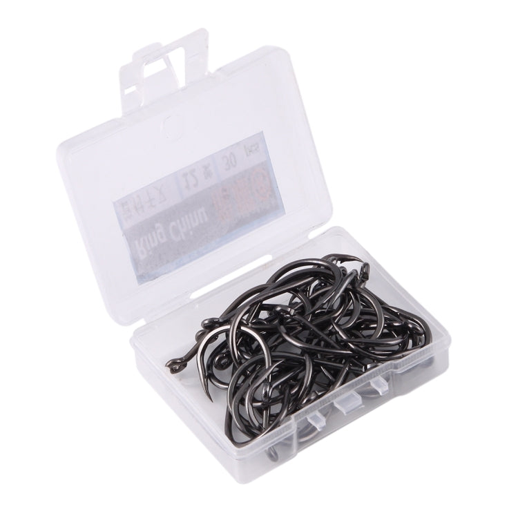 12# 20 PCS (Single Box) Carbon Steel Fish Barbed Hook Fishing Hooks with Hole