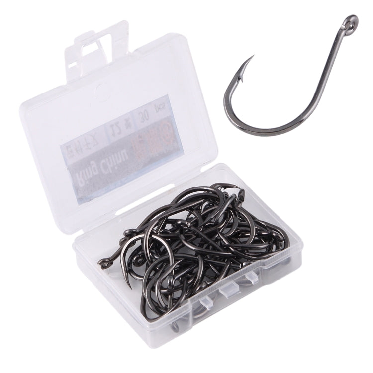 12# 20 PCS (Single Box) Carbon Steel Fish Barbed Hook Fishing Hooks with Hole