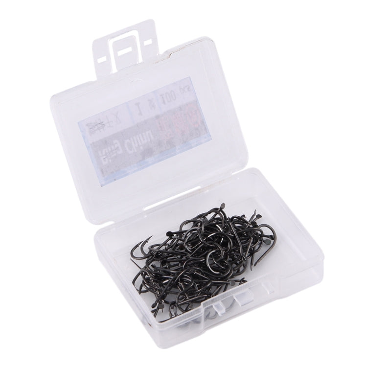 1# 100 PCS (Single Box) Carbon Steel Fish Barbed Hook Fishing Hooks without Hole