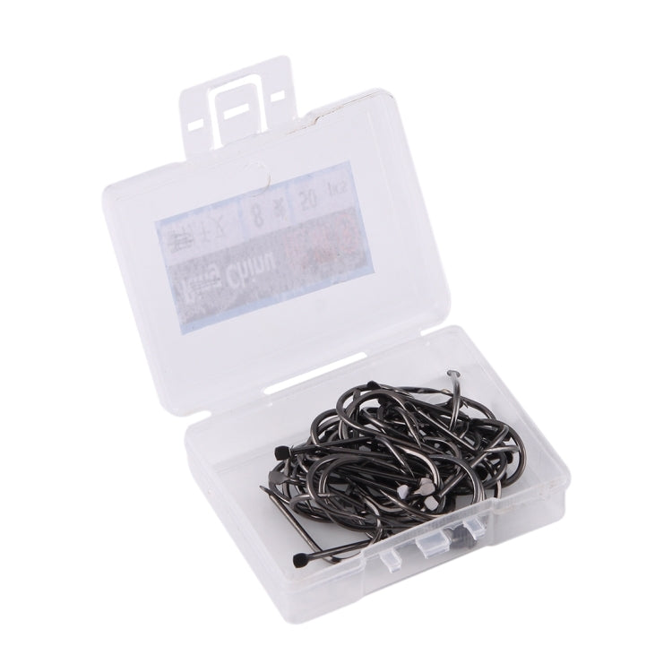 8# 50 PCS (Single Box) Carbon Steel Fish Barbed Hook Fishing Hooks without Hole