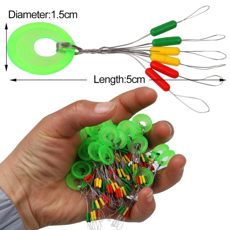 100 PCS Colorful Rubber Fishing Space Beans Round Float Ball Float Stopper