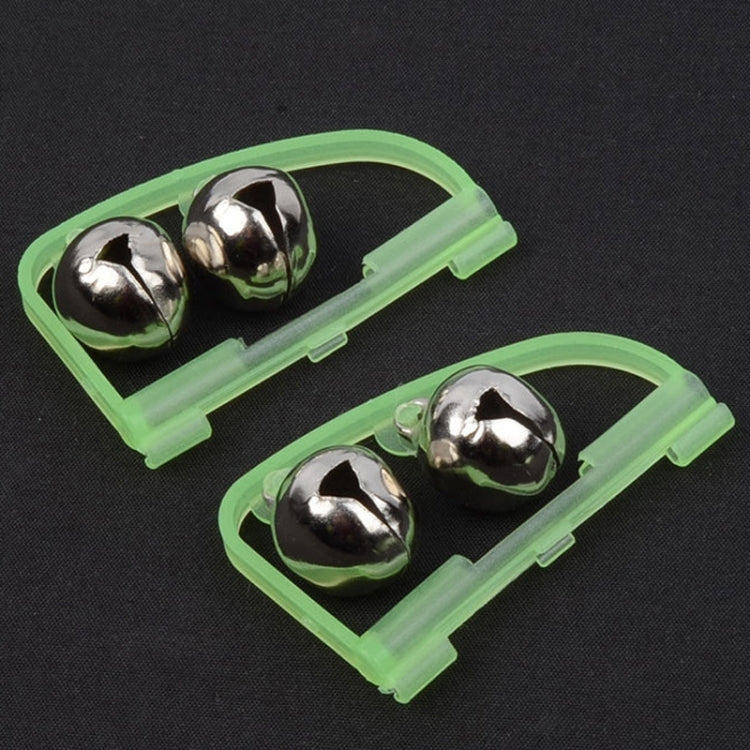 50 PCS Bow Style Fishing Tackle Luminous Light Green Rod Clip Alarm Bell