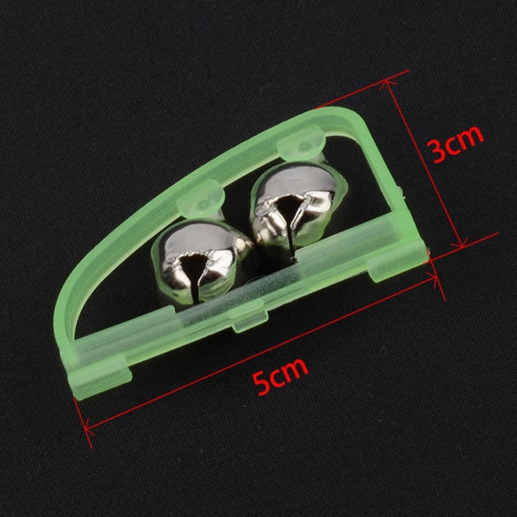 50 PCS Bow Style Fishing Tackle Luminous Light Green Rod Clip Alarm Bell