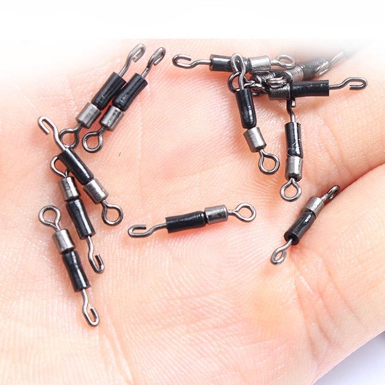 100 PCS Fishing Rolling Swivels Solid Rings Connector Lures Snap Clips