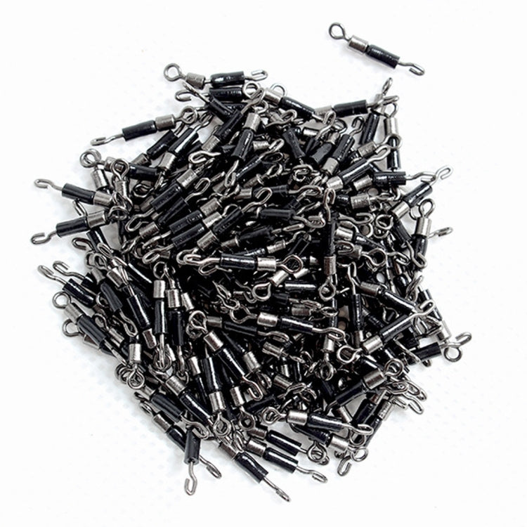 100 PCS Fishing Rolling Swivels Solid Rings Connector Lures Snap Clips