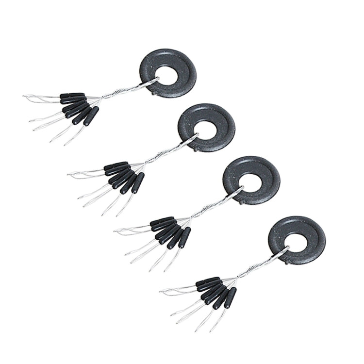 100 PCS Rubber Fishing Space Beans Round Float Ball Float Stopper (Black)