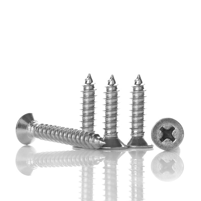 200 PCS 201 Stainless Steel Cross Countersunk Tapping Thread Screw, M3x8