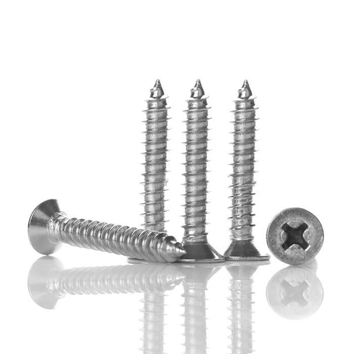 200 PCS 201 Stainless Steel Cross Countersunk Tapping Thread Screw, M5x35