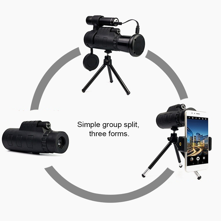 12X Portable High Definition Infrared Night Vision Monocular Telescope, Support Phone Photography / Video