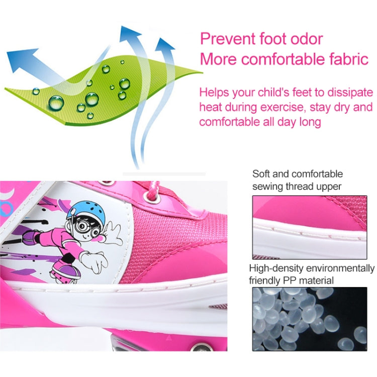 Adjustable Full Flash Children Single Row Four-wheel Roller Skates Skating Shoes, Size : M