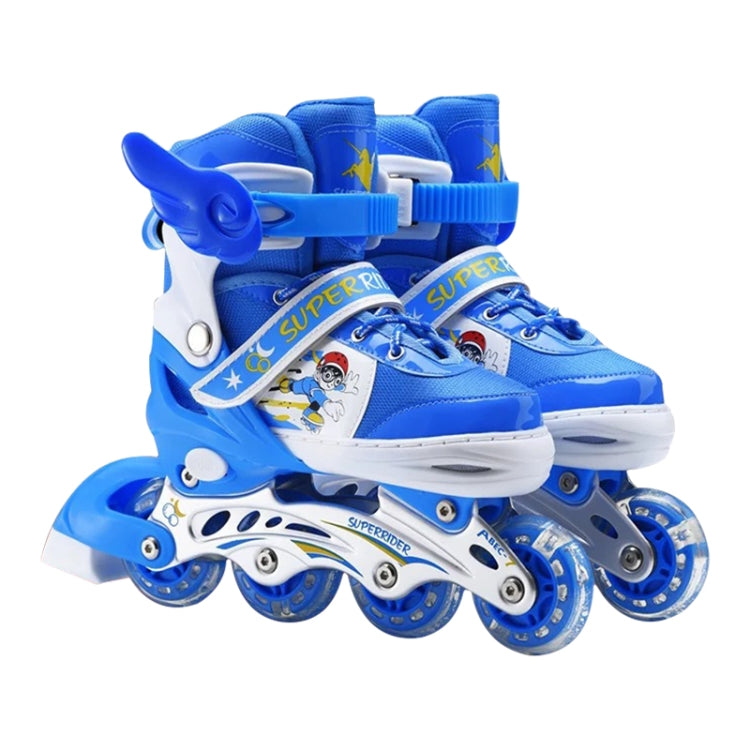 Adjustable Full Flash Children Single Row Four-wheel Roller Skates Skating Shoes Luxury Set, Size : M
