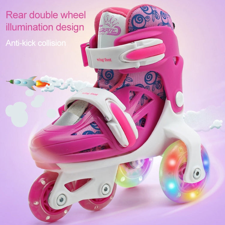 Adjustable Children Flash Four-wheel Roller Skates Skating Shoes, Size : S