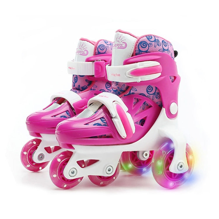 Adjustable Children Flash Four-wheel Roller Skates Skating Shoes, Size : S