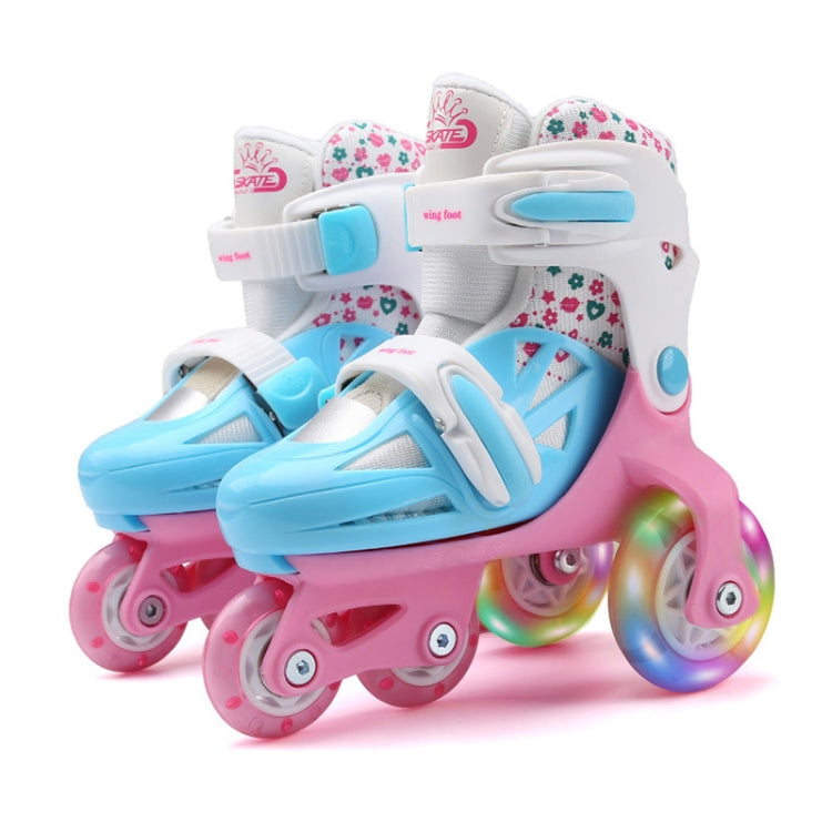 Adjustable Children Flash Four-wheel Roller Skates Skating Shoes, Size : XS