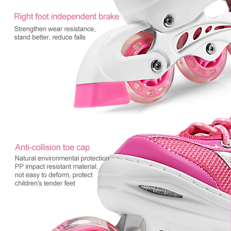 Adjustable Children Single Flash Single Four-wheel Roller Skates Skating Shoes, Size : L