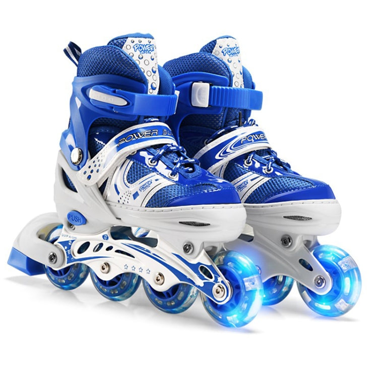 Adjustable Children Single Flash Single Four-wheel Roller Skates Skating Shoes, Size : L