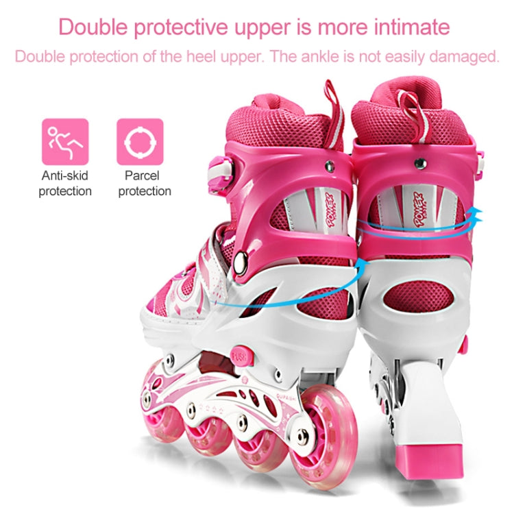 Adjustable Children Single Flash Single Four-wheel Roller Skates Skating Shoes, Size : L