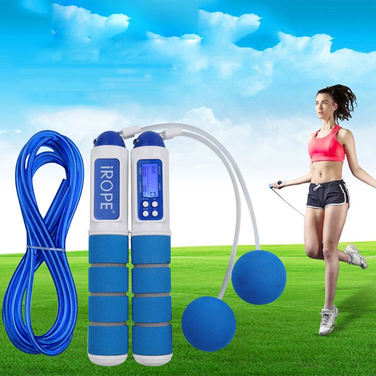 iROPE Professional Electronic Timer and Counter Skipping Rope with 4-button LCD Display
