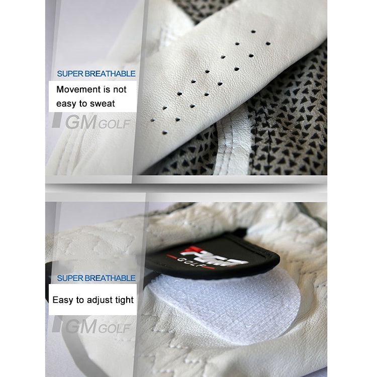 PGM Left Hand Sheepskin Anti-slip Particle Golf Men Gloves, Size: 22#
