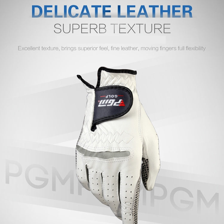 PGM Left Hand Sheepskin Anti-slip Particle Golf Men Gloves, Size: 22#