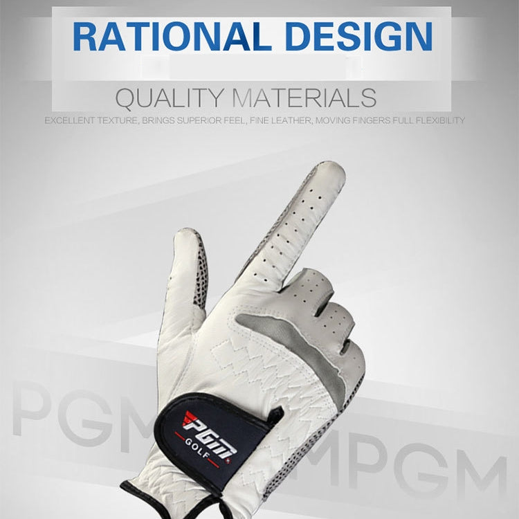 PGM Left Hand Sheepskin Anti-slip Particle Golf Men Gloves, Size: 22#