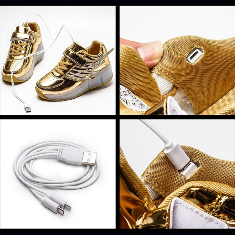 CD03 LED Double Wheel Wing Roller Skating Shoes, Size : 31