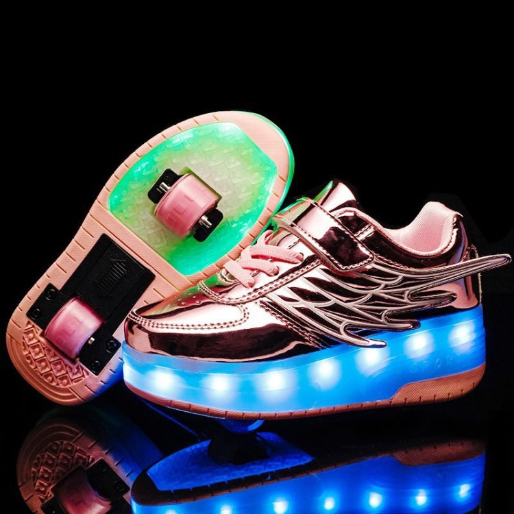 CD03 LED Double Wheel Wing Roller Skating Shoes, Size : 33