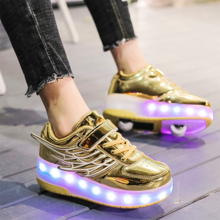 CD03 LED Double Wheel Wing Roller Skating Shoes, Size : 34