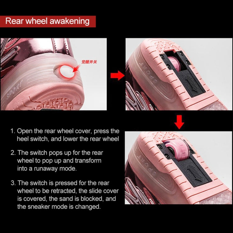 CD03 LED Double Wheel Wing Roller Skating Shoes, Size : 37
