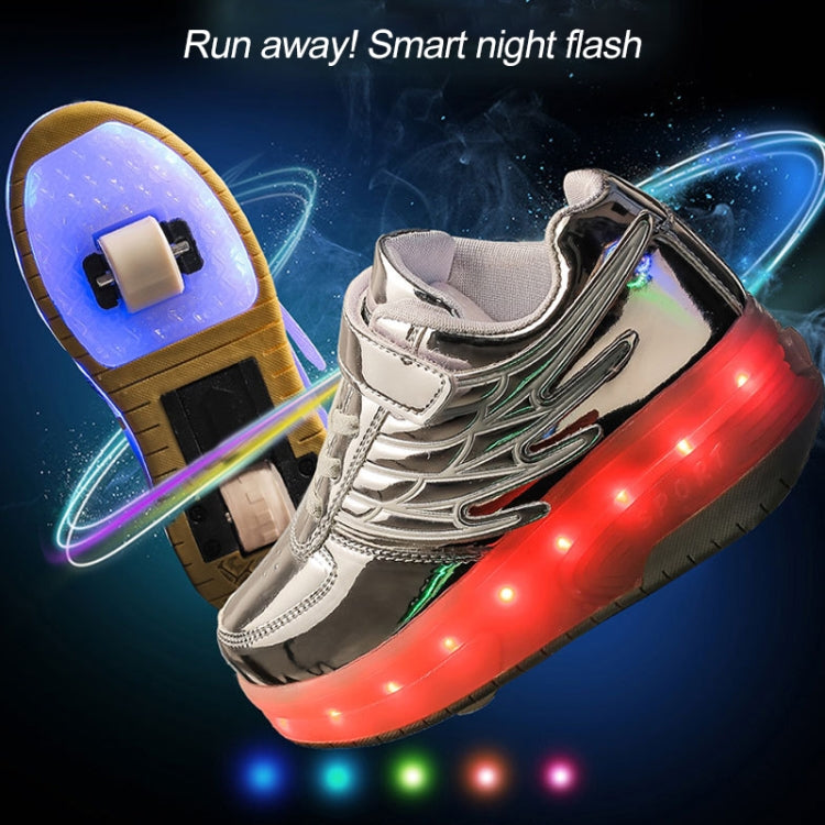 CD03 LED Double Wheel Wing Roller Skating Shoes, Size : 38