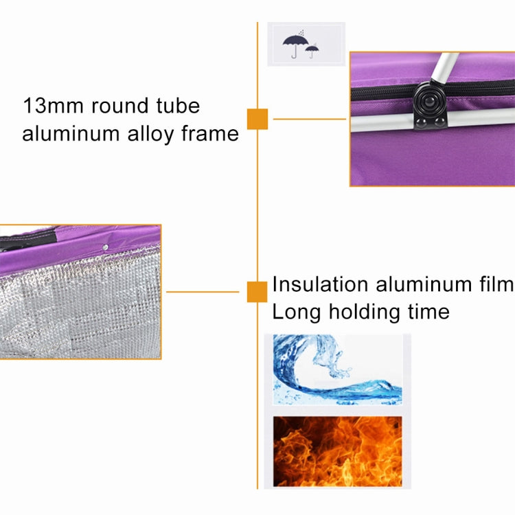 Outdoor Picnic Fold Oxford Cloth Aluminum Film Handbag Lunch Insulated Bag Storage Basket