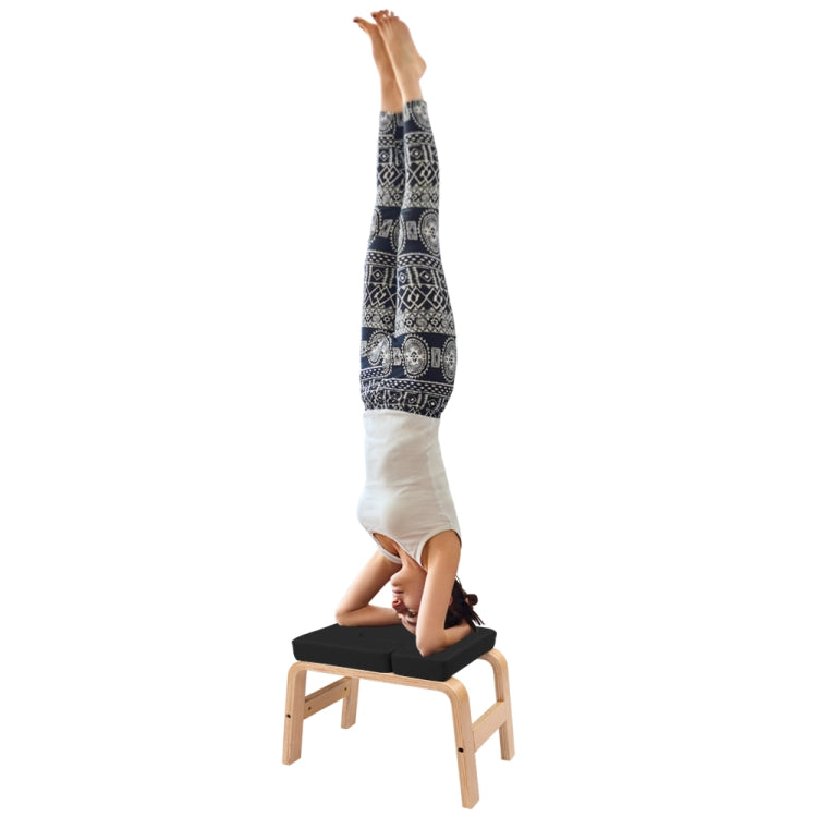 [US Warehouse] Wooden Yoga Inverted Stool Yoga Stretching Auxiliary Chair Home Fitness Equipment Supplies