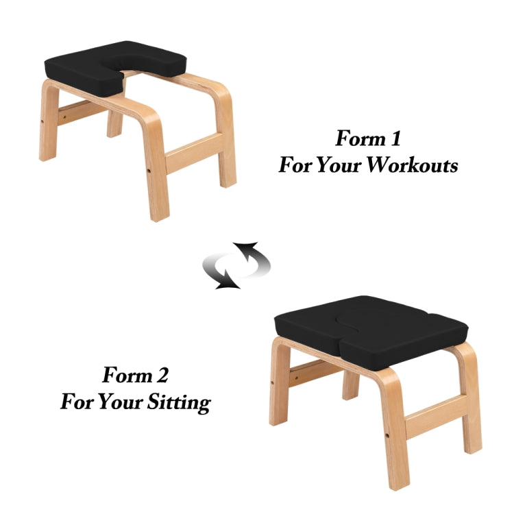 [US Warehouse] Wooden Yoga Inverted Stool Yoga Stretching Auxiliary Chair Home Fitness Equipment Supplies