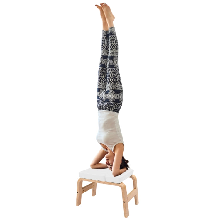 [US Warehouse] Wooden Yoga Inverted Stool Yoga Stretching Auxiliary Chair Home Fitness Equipment Supplies