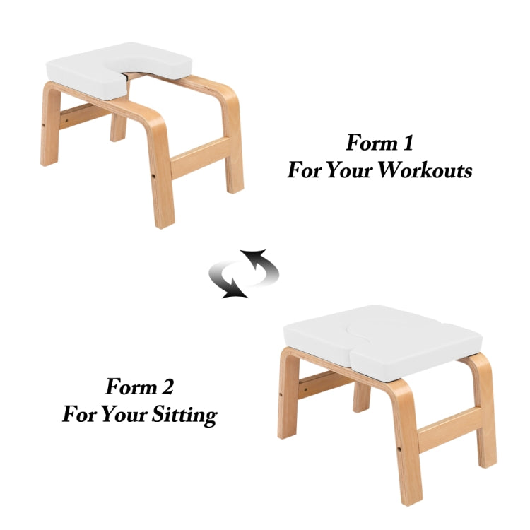 [US Warehouse] Wooden Yoga Inverted Stool Yoga Stretching Auxiliary Chair Home Fitness Equipment Supplies