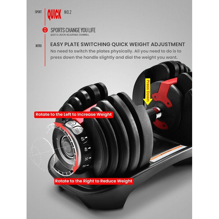 [US Warehouse] 5-52.5 lbs Heavy Duty Adjustable Dumbbell Muscle Training Fitness Equipment