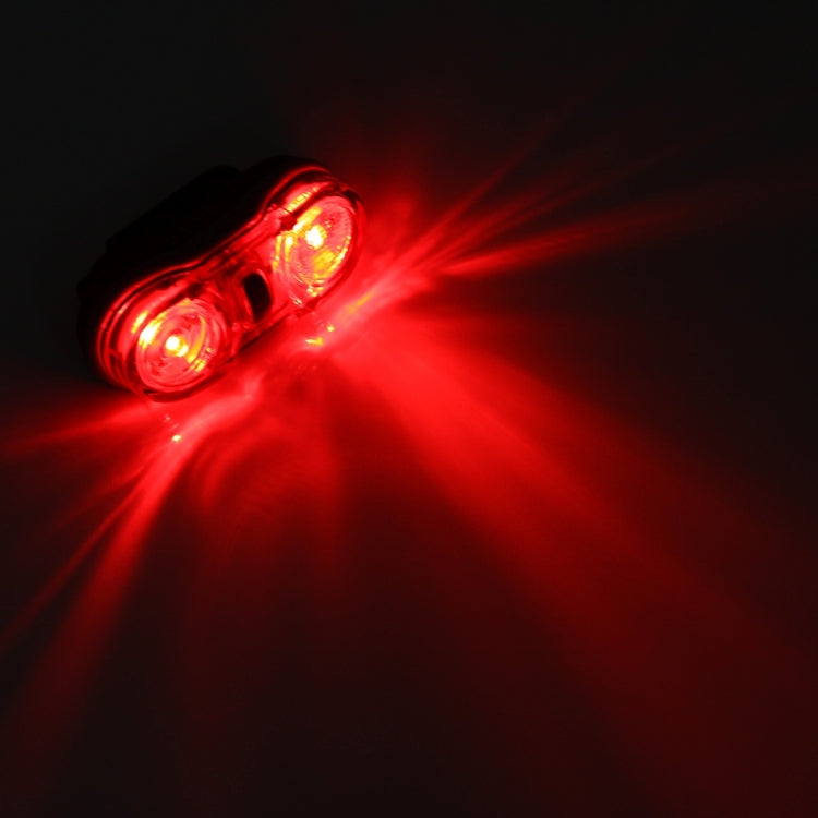 E-002 Red Light 2 Eye LED 3 Modes Bicycle Rear Light Warning Light with Handlebar Mount