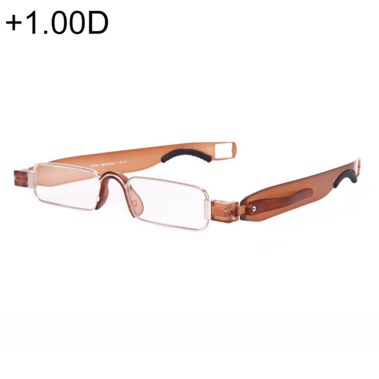 Portable Folding 360 Degree Rotation Presbyopic Reading Glasses with Pen Hanging, +1.00D