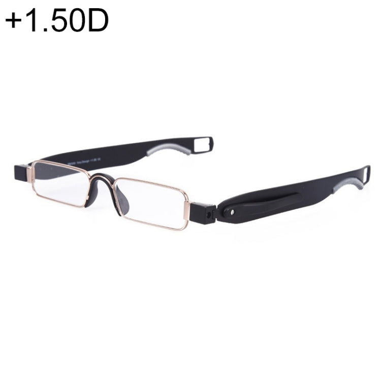 Portable Folding 360 Degree Rotation Presbyopic Reading Glasses with Pen Hanging, +1.50D