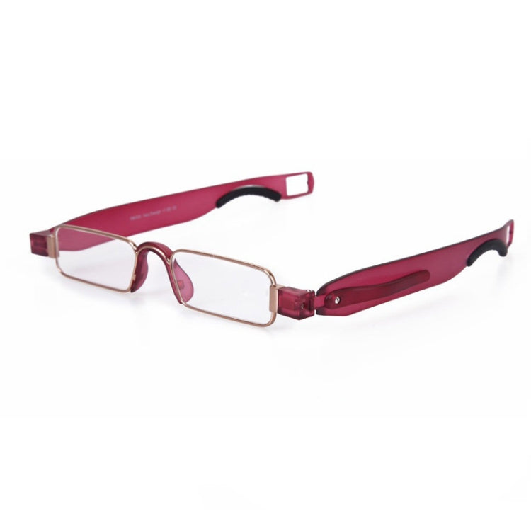 Portable Folding 360 Degree Rotation Presbyopic Reading Glasses with Pen Hanging, +2.00D