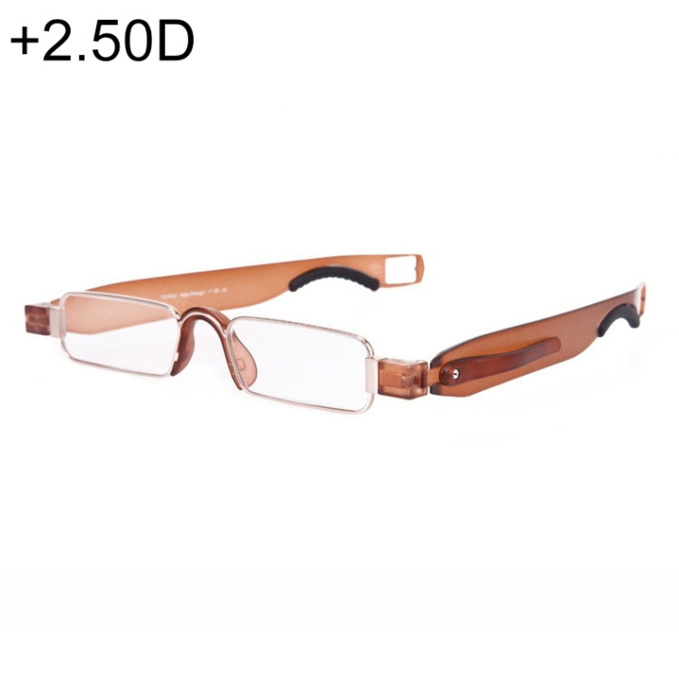 Portable Folding 360 Degree Rotation Presbyopic Reading Glasses with Pen Hanging, +2.50D