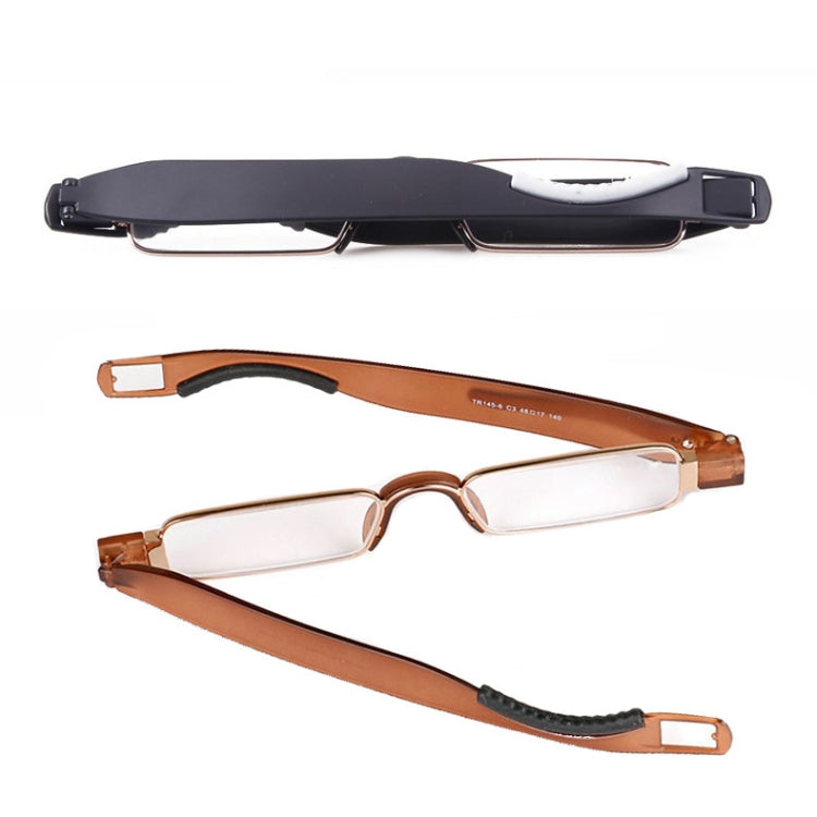 Portable Folding 360 Degree Rotation Presbyopic Reading Glasses with Pen Hanging, +3.00D