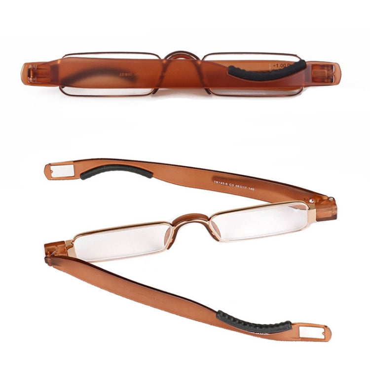 Portable Folding 360 Degree Rotation Presbyopic Reading Glasses with Pen Hanging, +3.00D