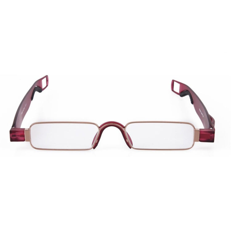 Portable Folding 360 Degree Rotation Presbyopic Reading Glasses with Pen Hanging, +3.50D