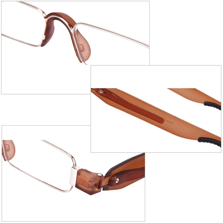 Portable Folding 360 Degree Rotation Presbyopic Reading Glasses with Pen Hanging, +3.50D