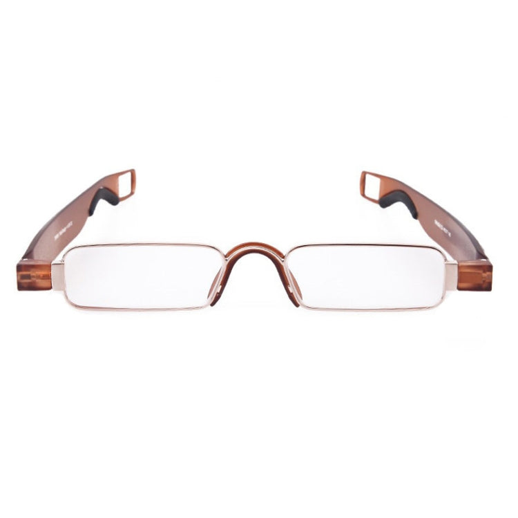 Portable Folding 360 Degree Rotation Presbyopic Reading Glasses with Pen Hanging, +4.00D