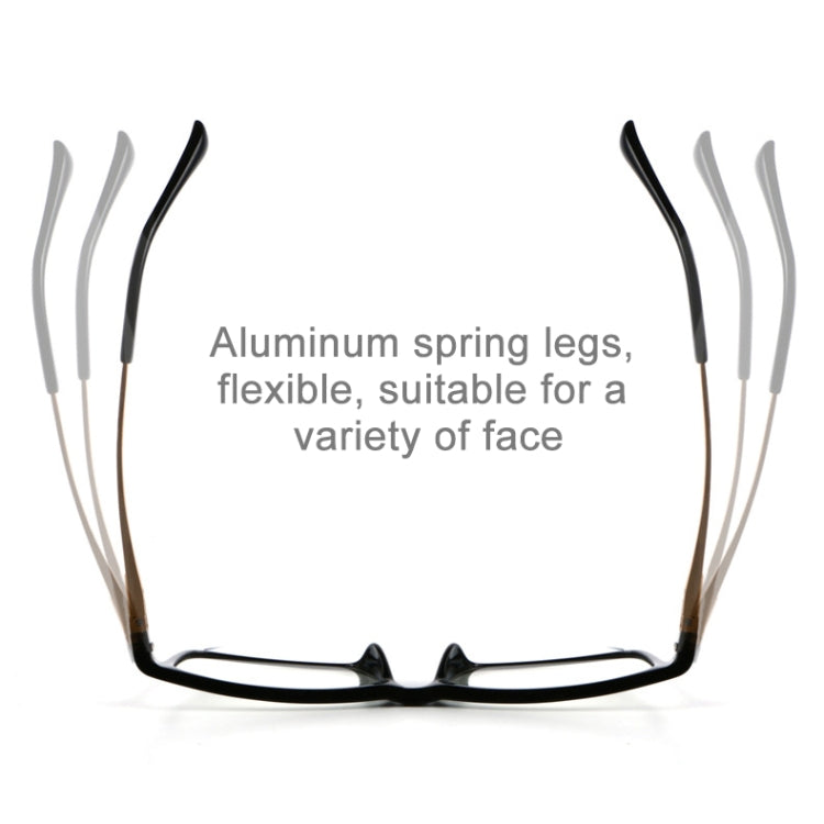 Black Frame Spring Hinge Anti Fatigue & Blue-ray Presbyopic Glasses, +1.50D