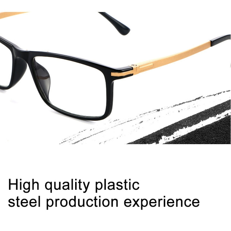 Black Frame Spring Hinge Anti Fatigue & Blue-ray Presbyopic Glasses, +2.50D