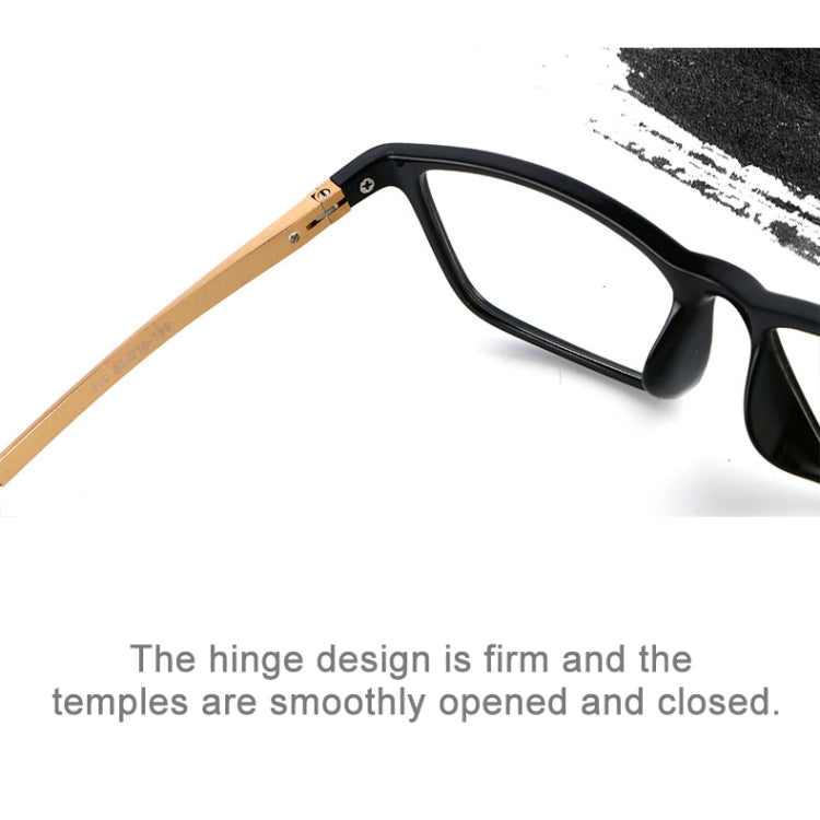 Black Frame Spring Hinge Anti Fatigue & Blue-ray Presbyopic Glasses, +2.50D