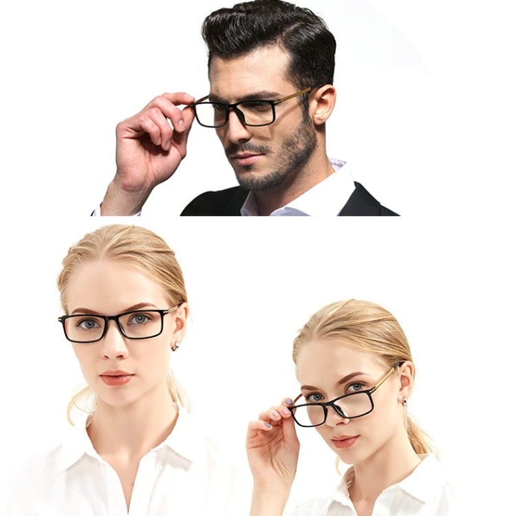 Black Frame Spring Hinge Anti Fatigue & Blue-ray Presbyopic Glasses, +3.00D